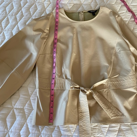 EXPRESS - Faux Vegan Leather Top - Belted - Tag Removed - Picture 7 of 11